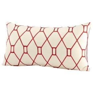 Cyan Design Obstruction Pillow Red and White 06524 - All