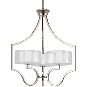 Progress Caress 3 Lt Chandelier With Bulb Polished Nickel Clear P4644-104wb - All