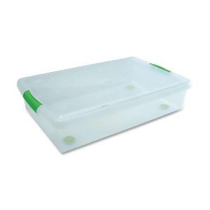 Iris Stor N Slide Plastic Stackable 40 Qt. Box Clear/Green Irs170286 - All
