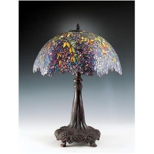 Quoizel 3 Light Laburnum Tiffany Table Lamp Architectural Bronze Tf6034r - All