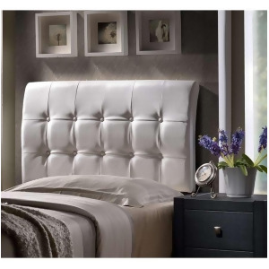 Hillsdale Lusso Headboard Queen w/Rails White Faux Leather 1283Hqr - All