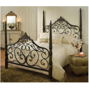 Hillsdale Furniture Parkwood Bed Set Queen w/Rails Black Gold 1450Bqr - All