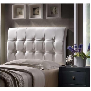 Hillsdale Lusso Headboard Full w/Rails White Faux Leather 1283Hfr - All
