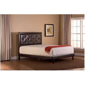 Hillsdale Furniture Becker King Bed Set w/ Rails Brown Faux Leather 1292Bkrb - All