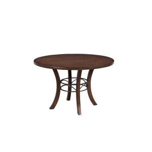 Hillsdale Cameron Round Wood Dining Table w/Metal Ring Chestnut Brn 4671Dtbw - All