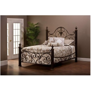Hillsdale Furniture Mikelson Bed Set King w/Rails Aged Antique Gold 1648Bkr - All
