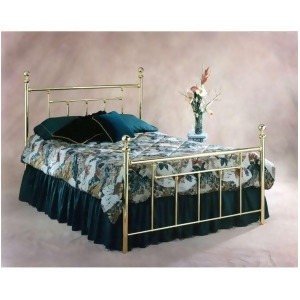 Hillsdale Furniture Chelsea Bed Set Queen w/Rails Classic Brass 1038Bqr2 - All
