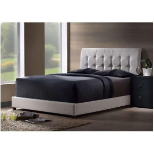Hillsdale Furniture Lusso Queen Bed Set w/ Rails White Faux Leather 1283Bqr - All