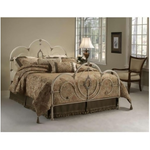 Hillsdale Furniture Victoria Bed Set Queen w/Rails Antique White 1310Bqr - All