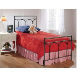 Hillsdale McKenzie Bed Set Twin Rails Not Included Brown Steel 1092Btw - All