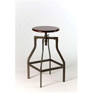 Hillsdale Cyprus Adjustable Backless Stool Pewter/Distressed Cherry 5036-832 - All