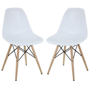 Modway Furniture Pyramid Dining Side Chairs Set of 2 White Eei-928-whi - All