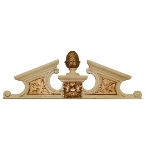 Hickory Manor Pineapple Pediment Overdoor/Ivory Gold Hm2523ivg - All