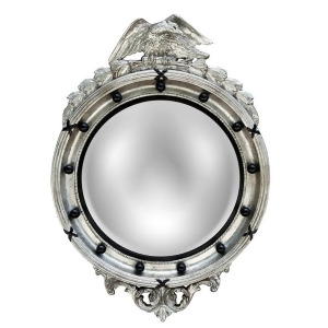 Hickory Manor Regency Eagle Convex Mirror/Shimmer W Black Balls 6317Shb - All