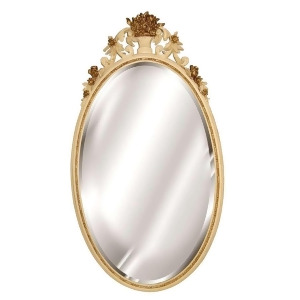 Hickory Manor Oval Flower Basket Mirror/Ivory Gold 5080Ivg - All