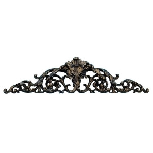 Hickory Manor Open Leaf Acanthus Overdoor/Black Gold Silver 6956Bgs - All