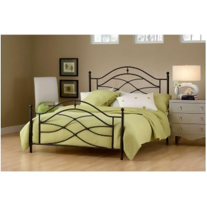 Hillsdale Furniture Cole Bed Set Queen w/Rails Black Twinkle 1601Bqr - All