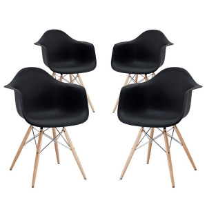 Modway Furniture Pyramid Dining Armchair Set of 4 Black Eei-1257-blk - All