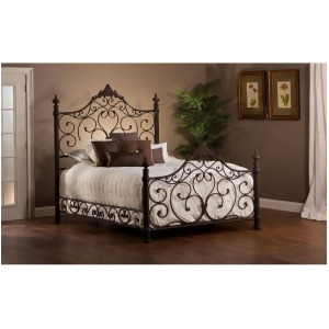 Hillsdale Furniture Baremore Bed Set Queen w/Rails Antique Brown 1742Bqr - All