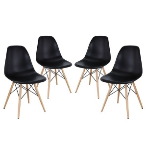 Modway Furniture Pyramid Dining Side Chairs Set of 4 Black Eei-1316-blk - All