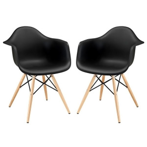 Modway Furniture Pyramid Dining Armchair Set of 2 Black Eei-929-blk - All