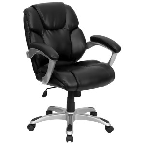 Flash Furniture Bonded Leather Office Chair Black Go-931h-mid-bk-gg - All