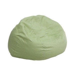 Flash Green Fabric Kids Bean Bag Green White Dg-bean-small-dot-grn-gg - All