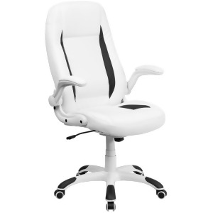 Flash Furniture Bonded Leather Office Chair Black White Ch-cx0176h06-wh-gg - All