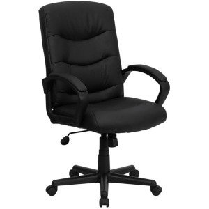 Flash Furniture Bonded Leather Office Chair Black Go-977-1-bk-lea-gg - All