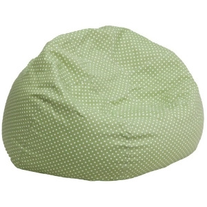 Flash Green Fabric Kids Bean Bag Green White Dg-bean-large-dot-grn-gg - All