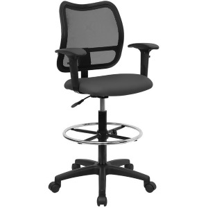 Flash Furniture Gray Drafting Stool Black Gray Wl-a277-gy-ad-gg - All