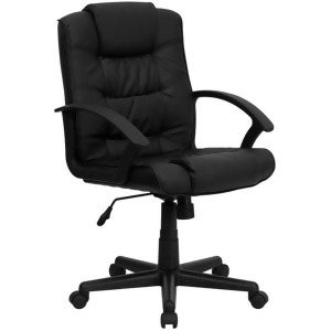 Flash Furniture Bonded Leather Office Chair Black Go-937m-bk-lea-gg - All