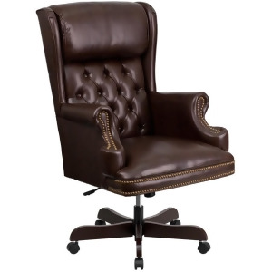 Flash Furniture Bonded Leather Office Chair Brown Ci-j600-brn-gg - All