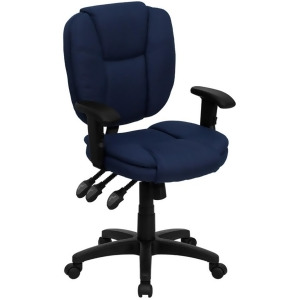 Flash Furniture Blue Fabric Office Chair Blue Go-930f-nvy-arms-gg - All