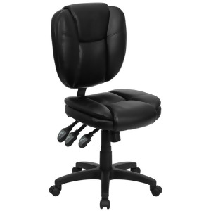Flash Furniture Bonded Leather Office Chair Black Go-930f-bk-lea-gg - All