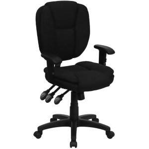 Flash Furniture Black Fabric Office Chair Black Go-930f-bk-arms-gg - All