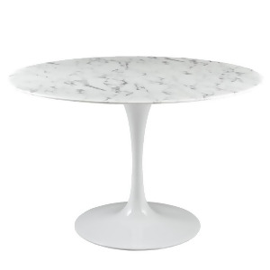 Modway Furniture Lippa 47 Artificial Marble Dining Table White Eei-1131-whi - All