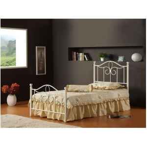Hillsdale Furniture Westfield Metal Bed Set Twin w/Rails White 1354Btwmr - All