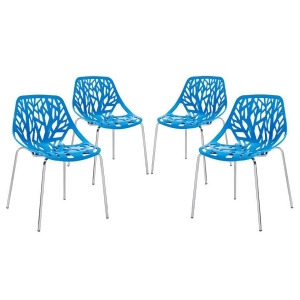 Modway Furniture Stencil Dining Side Chair Set Of 4 Blue Eei-1318-blu - All