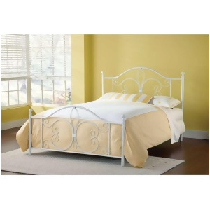 Hillsdale Furniture Ruby Bed Set Queen w/Rails Textured White 1687Bqr - All