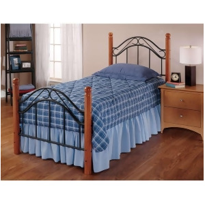 Hillsdale Furniture Winsloh Bed Set Twin w/Rails Black/Medium Oak 164Btwr - All
