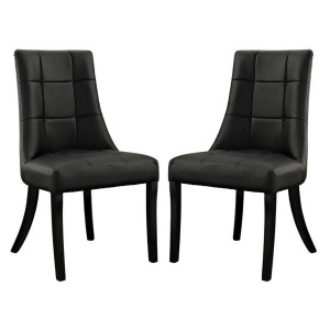 Modway Furniture Noblesse Vinyl Dining Chair Set Of 2 Black Eei-1298-blk - All