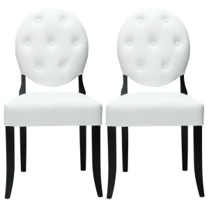 Modway Furniture Button Dining Chairs Set Of 2 White Eei-912-whi - All