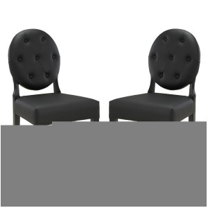 Modway Furniture Button Dining Side Chair Set Of 2 Black Eei-1279-blk - All