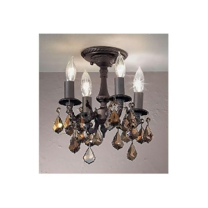 Classic Lighting Majestic Crystal Flush/Semi-Flush Aged Bronze 57345Agbsgt - All