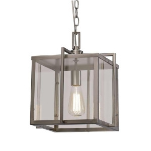 Trans Globe Boxed 12' Pendant Brushed Nickel and Clear Glass Panels 10211Bn - All
