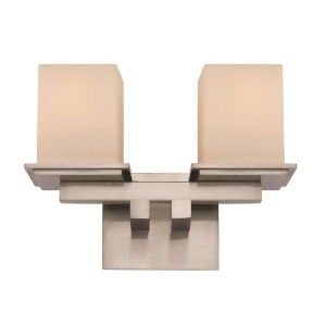 Trans Globe Downtown Square Double Sconce Brushed Nickel Glass Cube 20372Bn - All