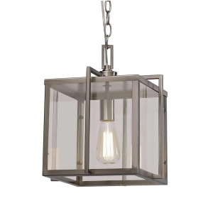 Trans Globe Boxed 10' Pendant Brushed Nickel and Clear Glass Panels 10210Bn - All