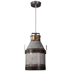 Kenroy Home Cudahy Pendant Galvanized Iron with Bronze Accents 93046Gi - All