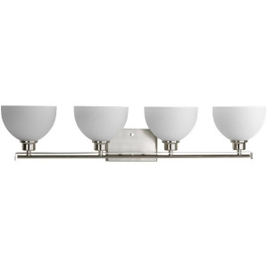 Progress Lighting 4-Lt. Bath Etched Marble Glass Shades Brushed Nickel P2090-09 - All